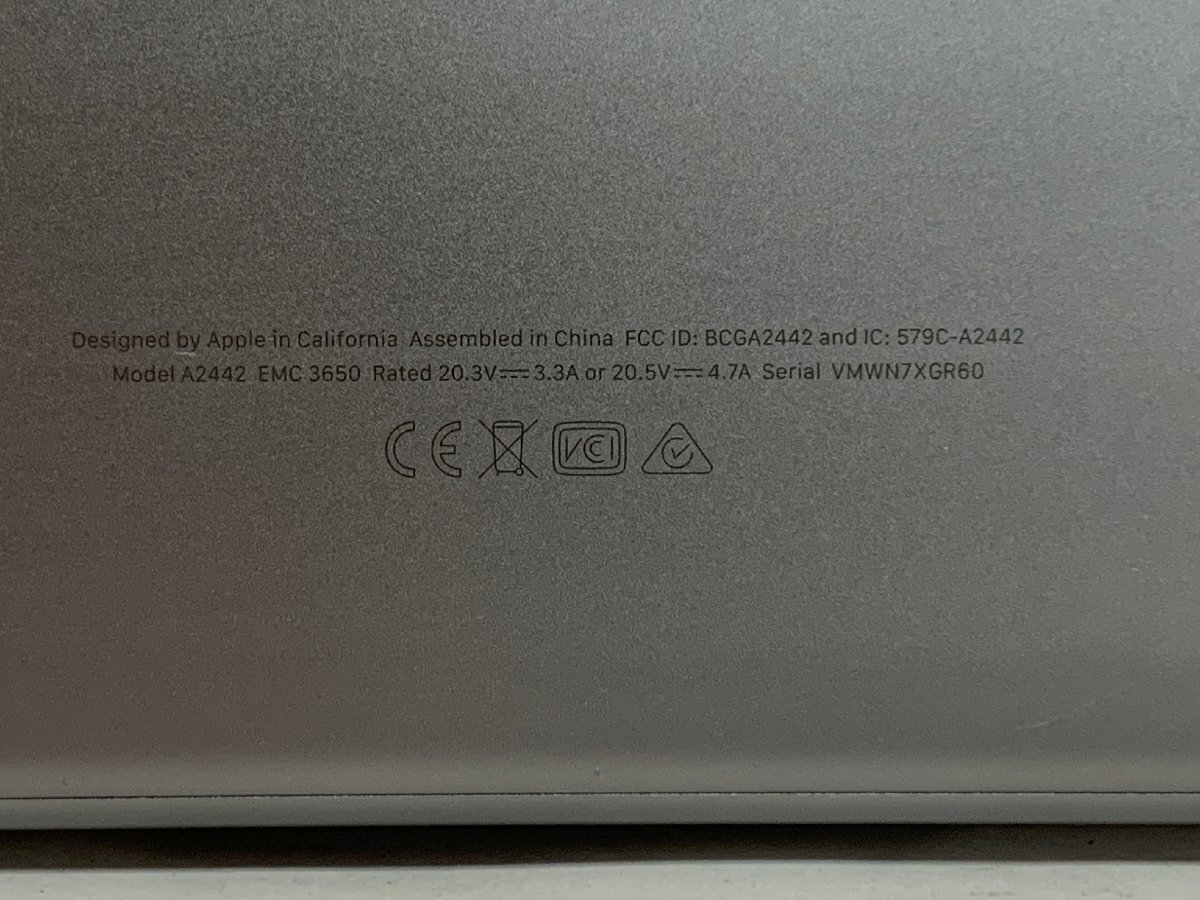 【ハード王】1円～/ノート Apple MacBookPro A2442 EMC3650/M1 Pro/16GB/SSD500GB/表示不良/10878-G11_画像8