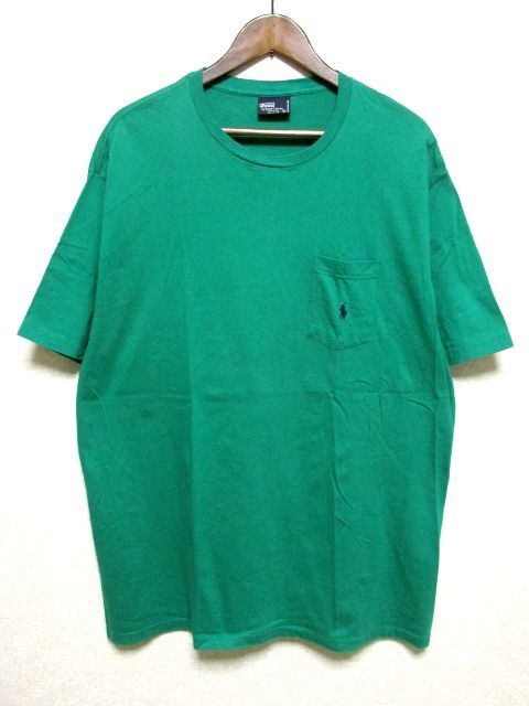 ★USA製★90's Ralph Lauren ラルフローレン 半袖 ポケット Tシャツ XL★グリーン 緑 ポケT シングルステッチ アメリカ製 ビンテージ OLD_画像1