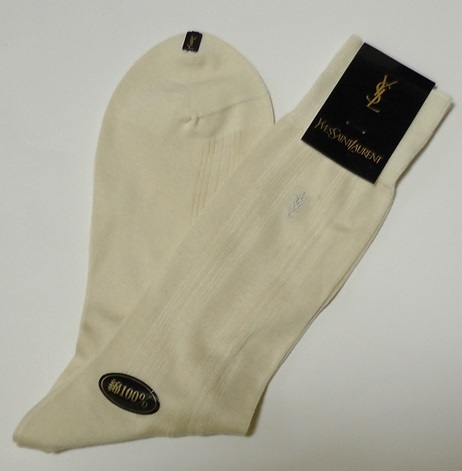  новый товар быстрое решение бесплатная доставка Yves Saint-Laurent носки 25.na кроме сделано в Японии YSL мужской джентльмен носки слоновая кость белый "теплый" белый 