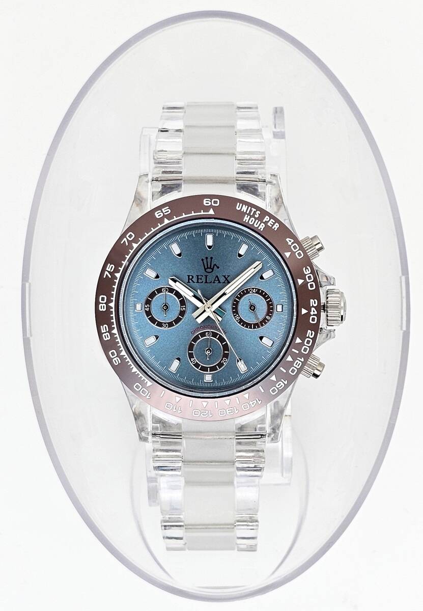 [ супер-скидка 1 иен ]RELAX relax .. Logo D21 наручные часы Chrono спорт пик .. товар избыток модель ice blue dial запись Setagaya основа 