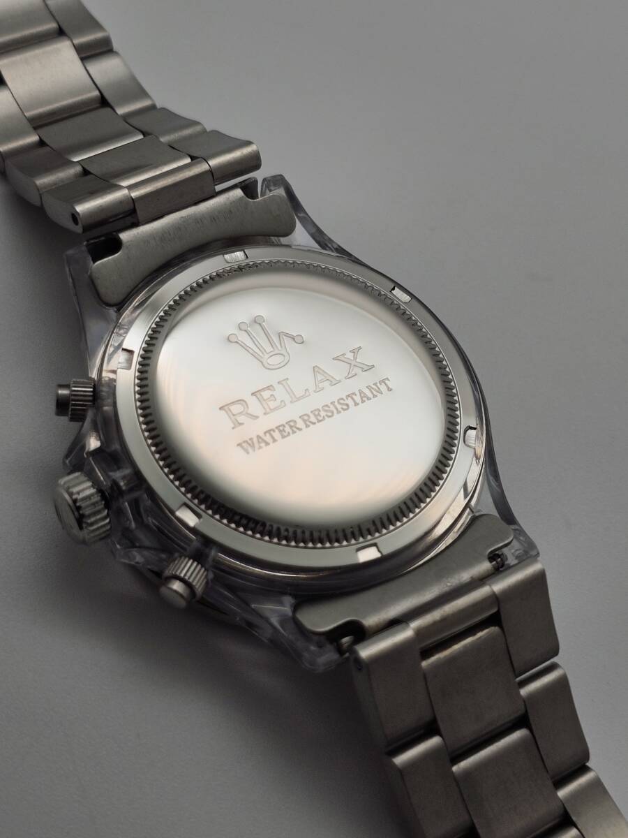 【即決特価】RELAX リラックス 王冠ロゴ D5-S ヴィンテージカスタム腕時計 世界で最も人気のポール・ニューマン腕時計 黒文字盤 世田谷_画像6
