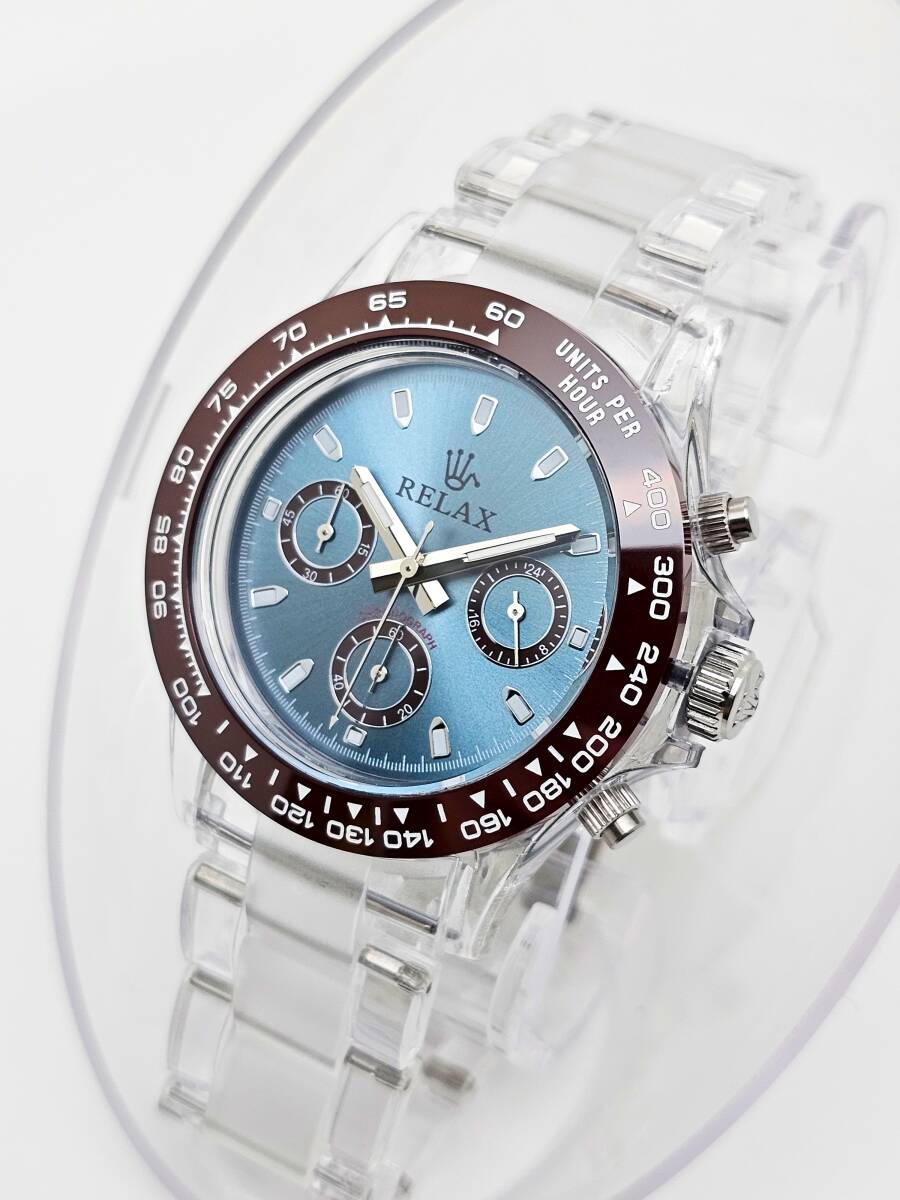 [ супер-скидка 1 иен ]RELAX relax .. Logo D21 наручные часы Chrono спорт пик .. товар избыток модель ice blue dial запись Setagaya основа 