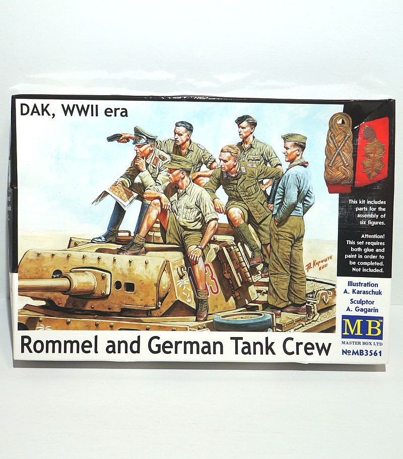 マスターボックス 1/35 MB3561 DAK アフリカ軍団 ロンメル将軍＆司令部将校・戦車上 WWⅡ ドイツ 兵士 将校 戦車兵 プラモデル フィギュアの画像1