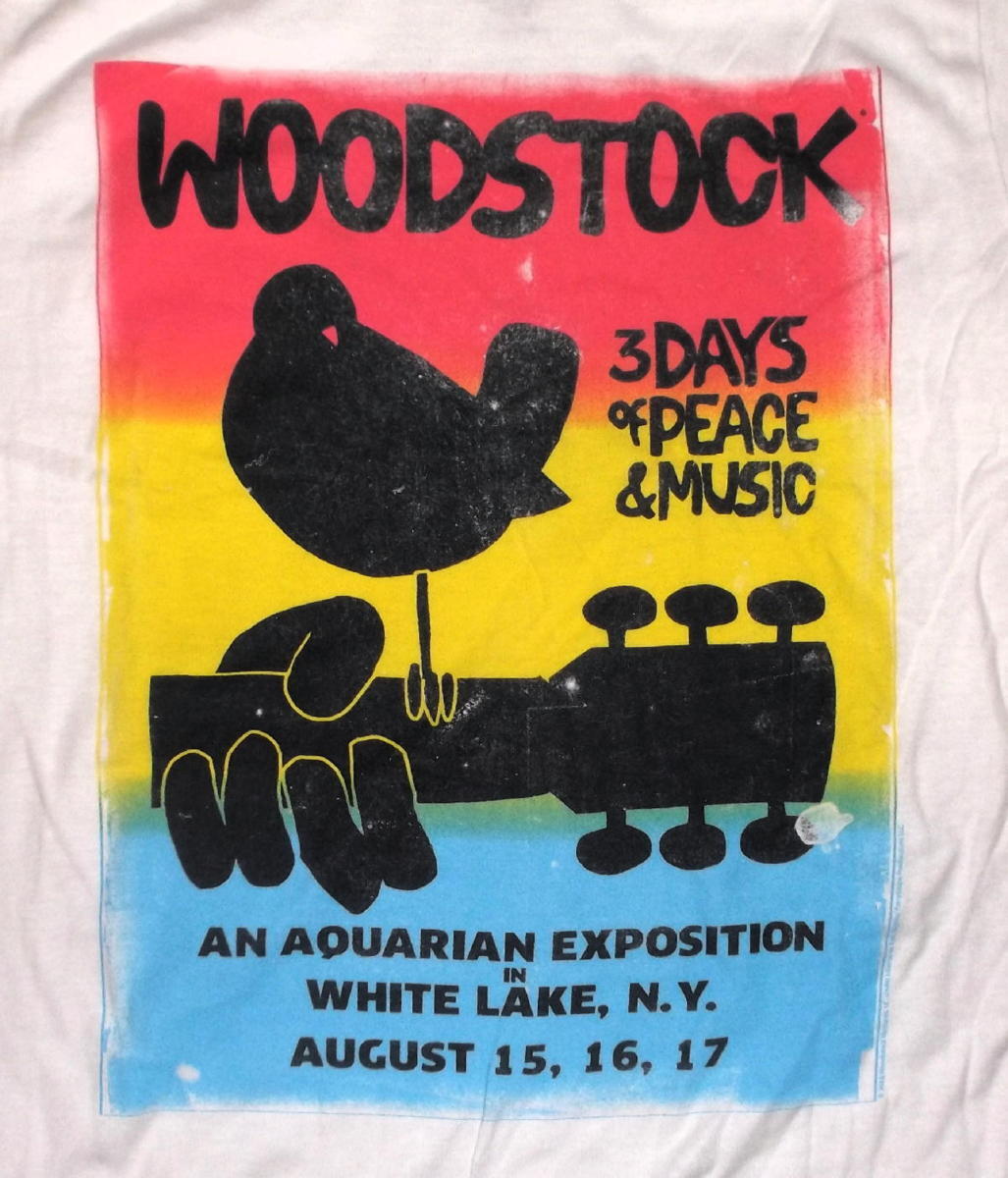 ★ウッドストック Tシャツ WOODSTOCK WHITE LAKE - M 正規品 ccr grateful dead the who jimi hendrix_画像1