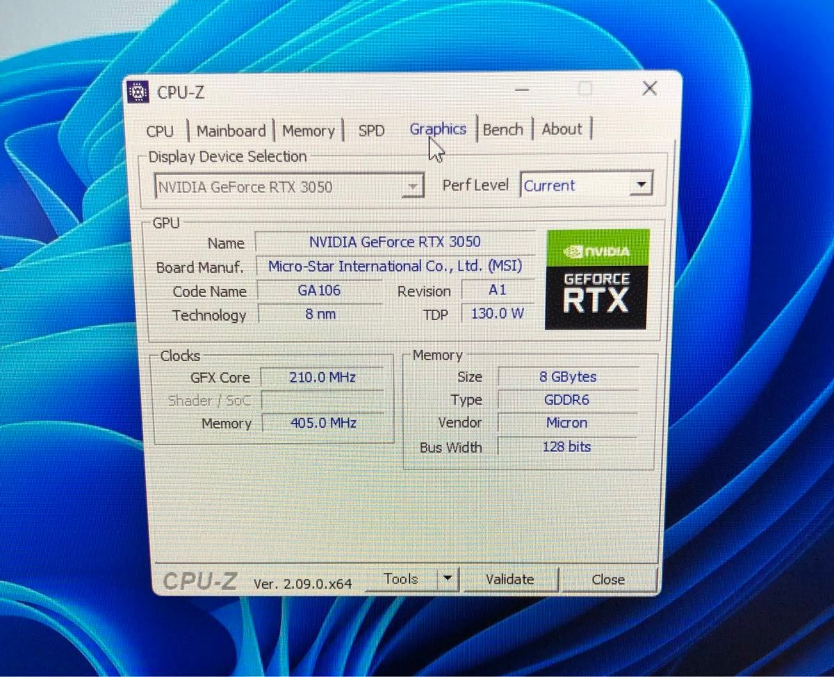 MSI GeForce RTX 3050 VENTUS 2X 8G OC 『中古美品』動作確認済み