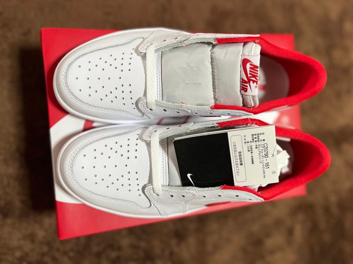 Nike Air Jordan 1 Retro Low OG "White and University Red" 