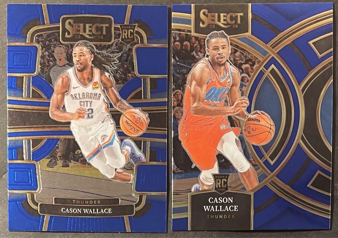 Cason Wallace Select RC Concourse / Premier Level Blue Rookie Card Set OKC Thunder ルーキーカード Panini NBA_画像1