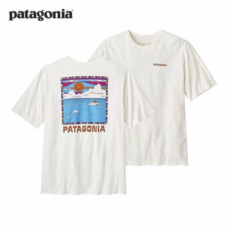 1000円スタート　パタゴニア patagonia Tシャツ　半袖　丸首　背中イラスト　コットン　文字ロゴ　男女兼用　XS-3XL　サイズ選択可能 TT169_画像1