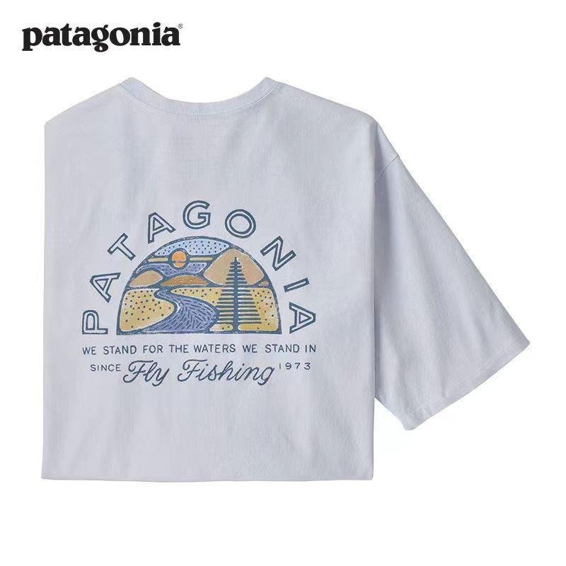 1000円スタート　パタゴニア patagonia Tシャツ　半袖　丸首　背中イラスト　文字ロゴ　コットン　男女兼用　XS-3XL　サイズ選択可能 TT182_画像1