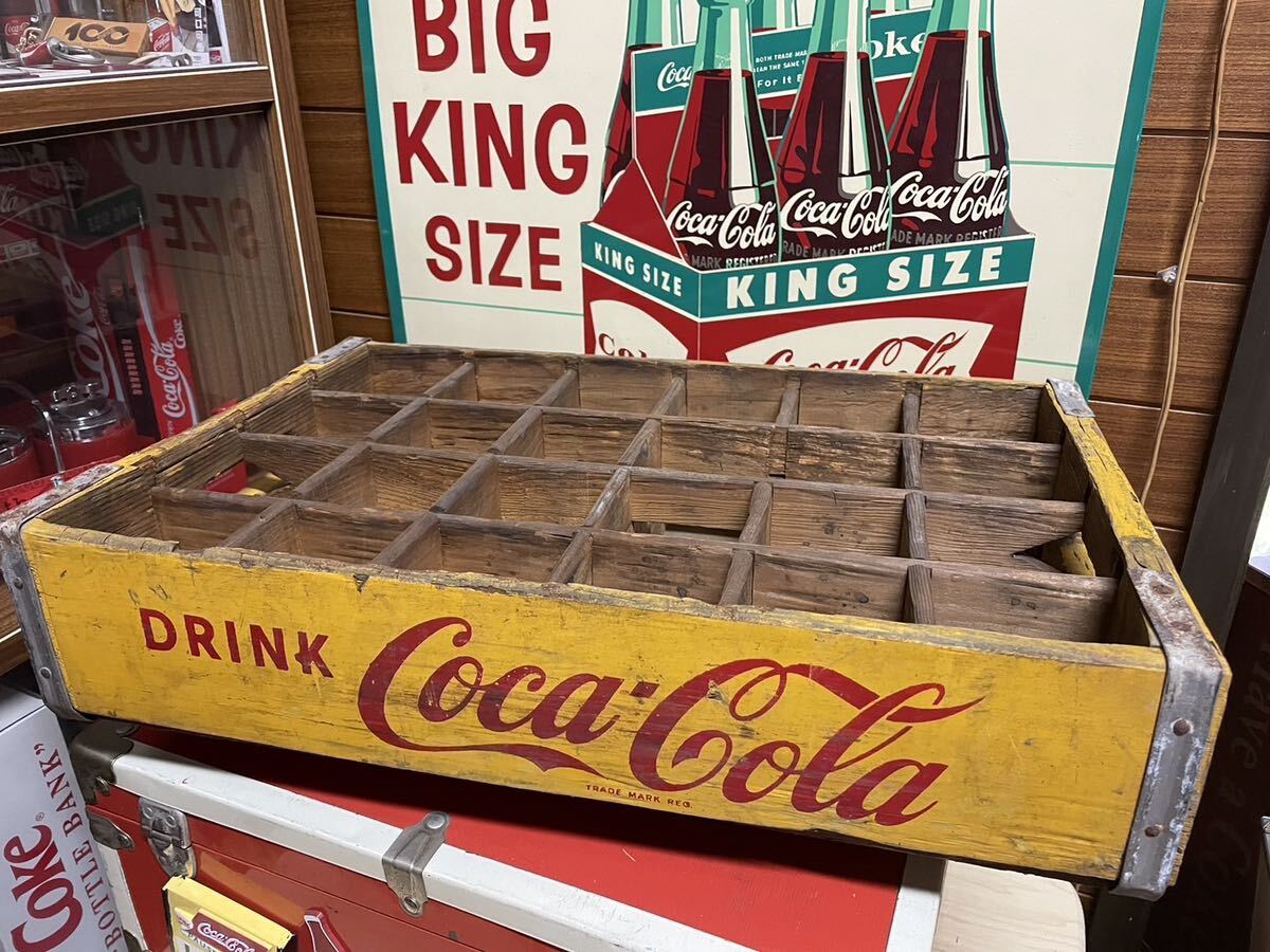 ★Coca-Cola Coke コカコーラグッズ ビンテージ雑貨 ウッドボトルケース 木箱インテリア店舗什器　JUNK 昭和レトロ _画像3