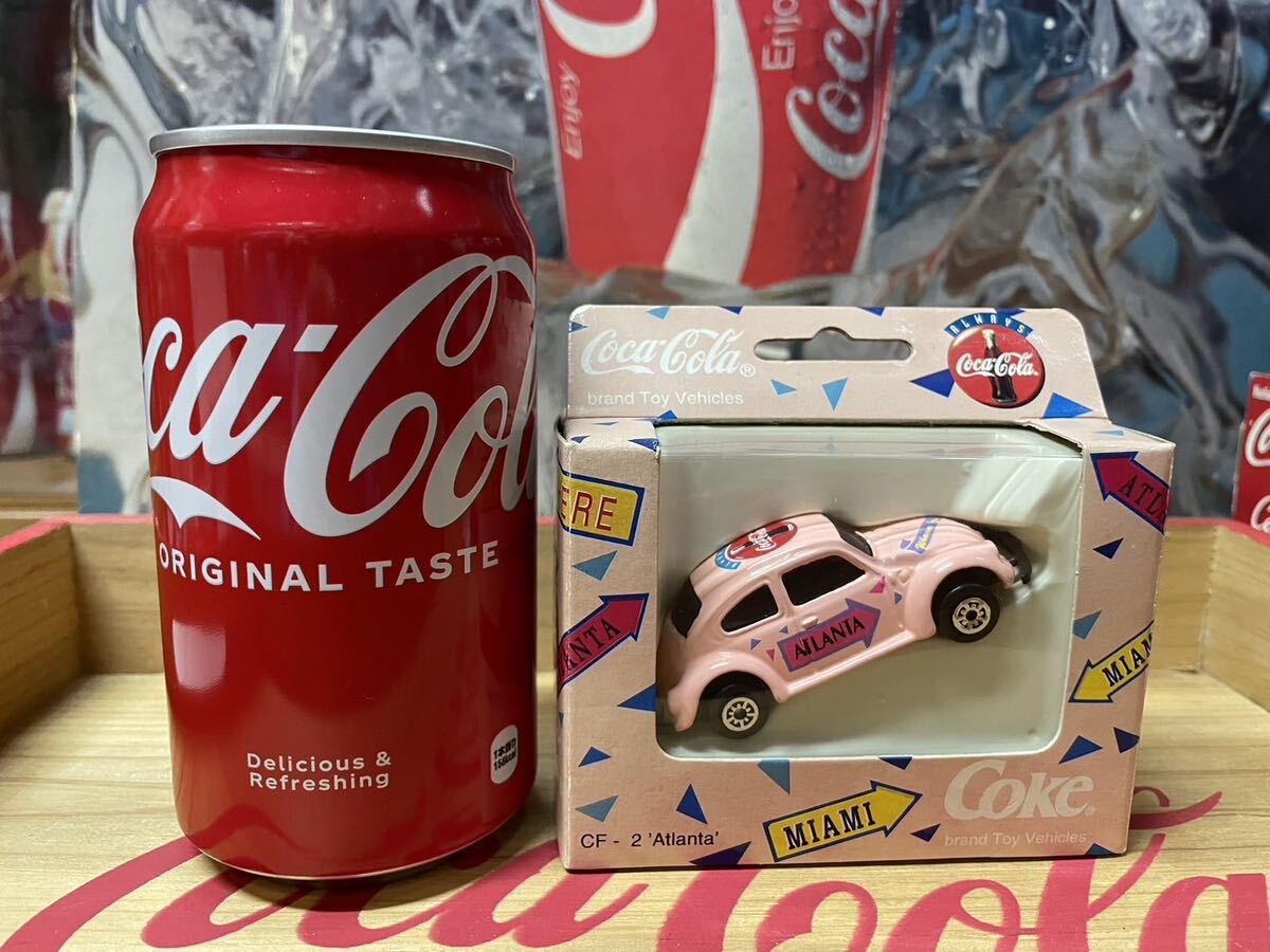 ビンテージトイ コカコーラ　ミニカー VW ビートル　アトランタ　ピンク　箱入り　開封済み_画像9