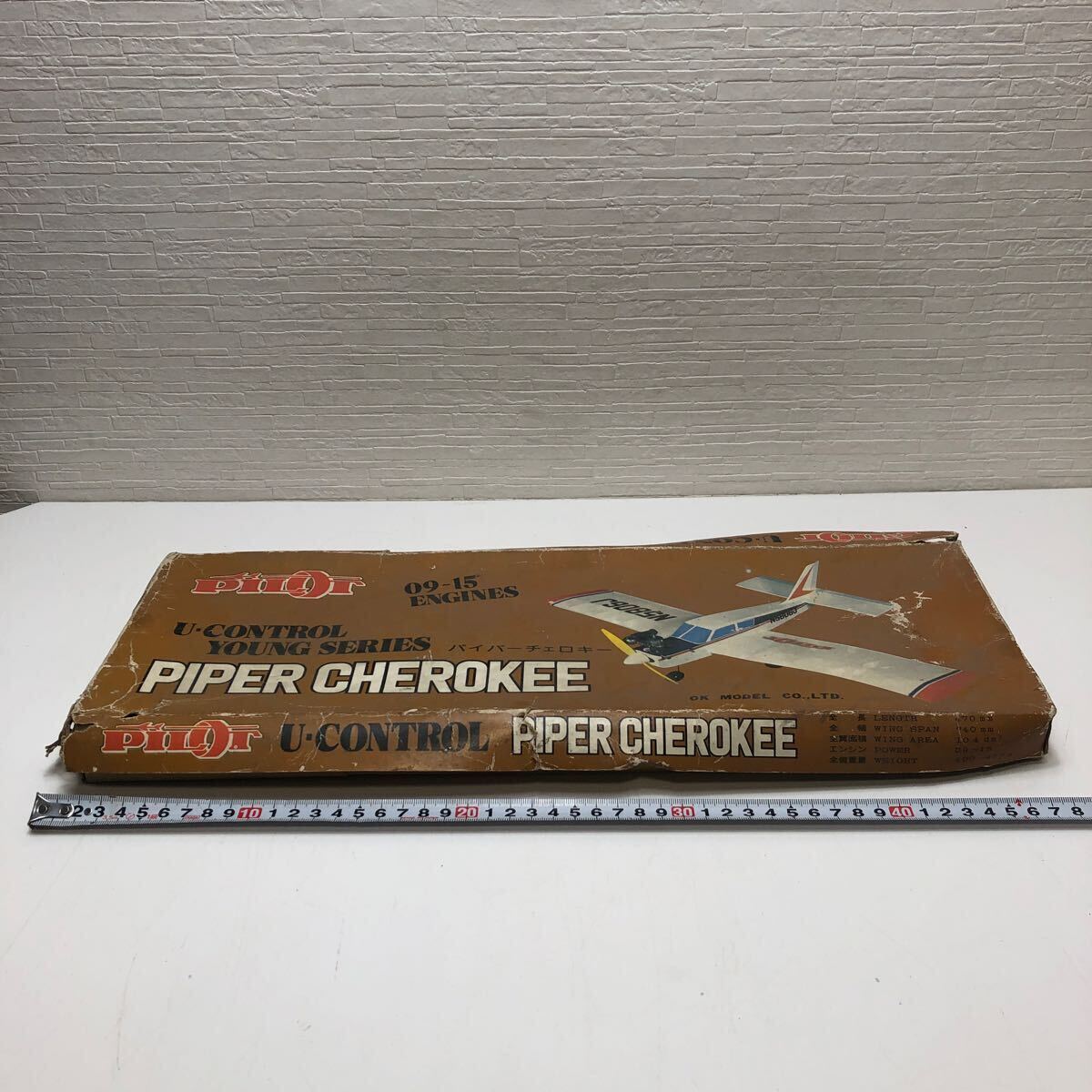 売切！１円スタート！OK模型 PILOT パイパーチェロキー PIPERCHEROKEE Uコン コントロールライン バルサキット 09〜15エンジン 絶版 当時物の画像5