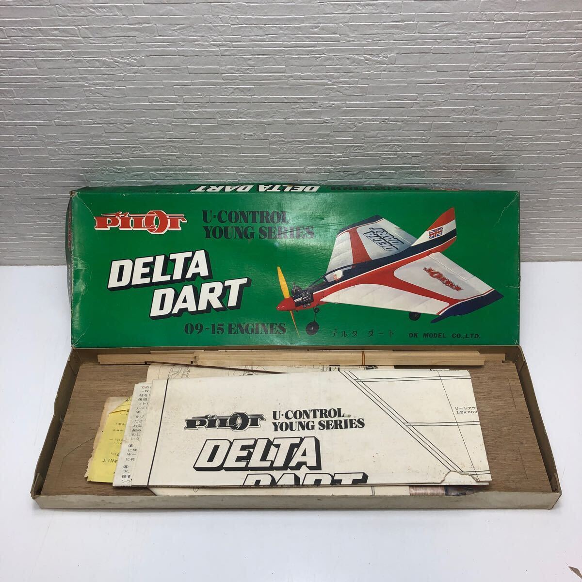 売切！１円スタート！OK模型 PILOT デルタ ダート DELTA DART Uコン コントロールライン バルサキット 09〜15エンジン 絶版 当時物の画像1