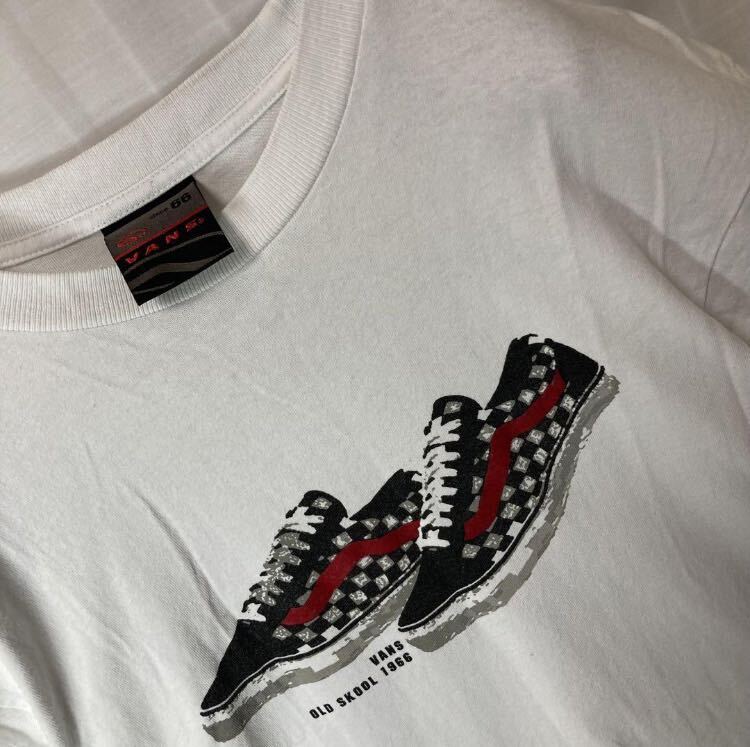 激レア古着！旧タグVANSスニーカービッグプリントTシャツ ホワイト