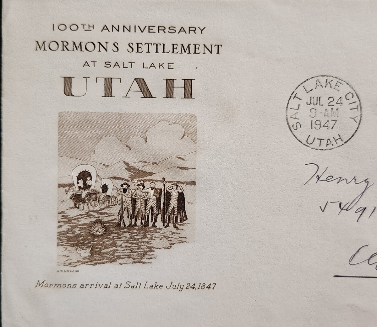 [FDC] America 1947 год [yuta.100 год ] First Day Cover ②