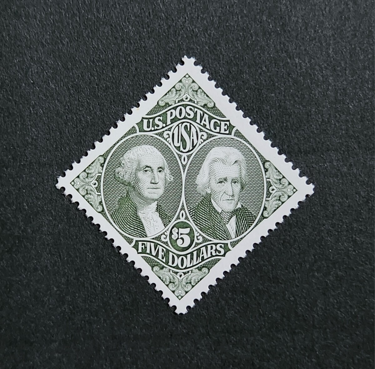 アメリカ 1994年 ワシントンとジャクソン 高額切手（5ドル） 1種完 NH_画像1
