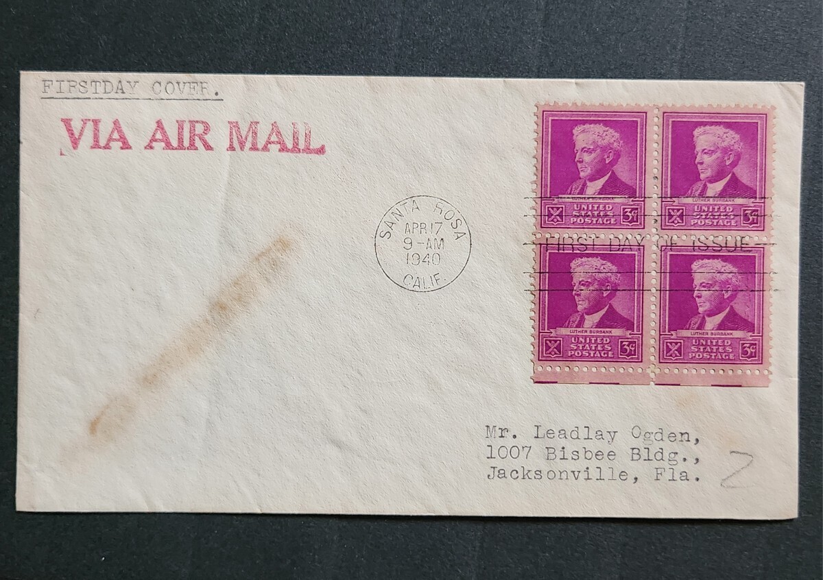 [FDC] America 1940 year [L* bar Bank ] First Day Cover 