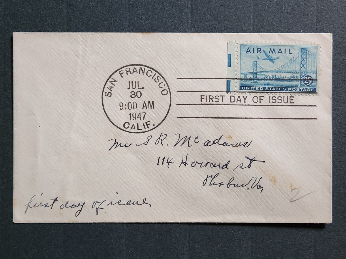 [FDC] America 1947 year [ aviation ] First Day Cover ③