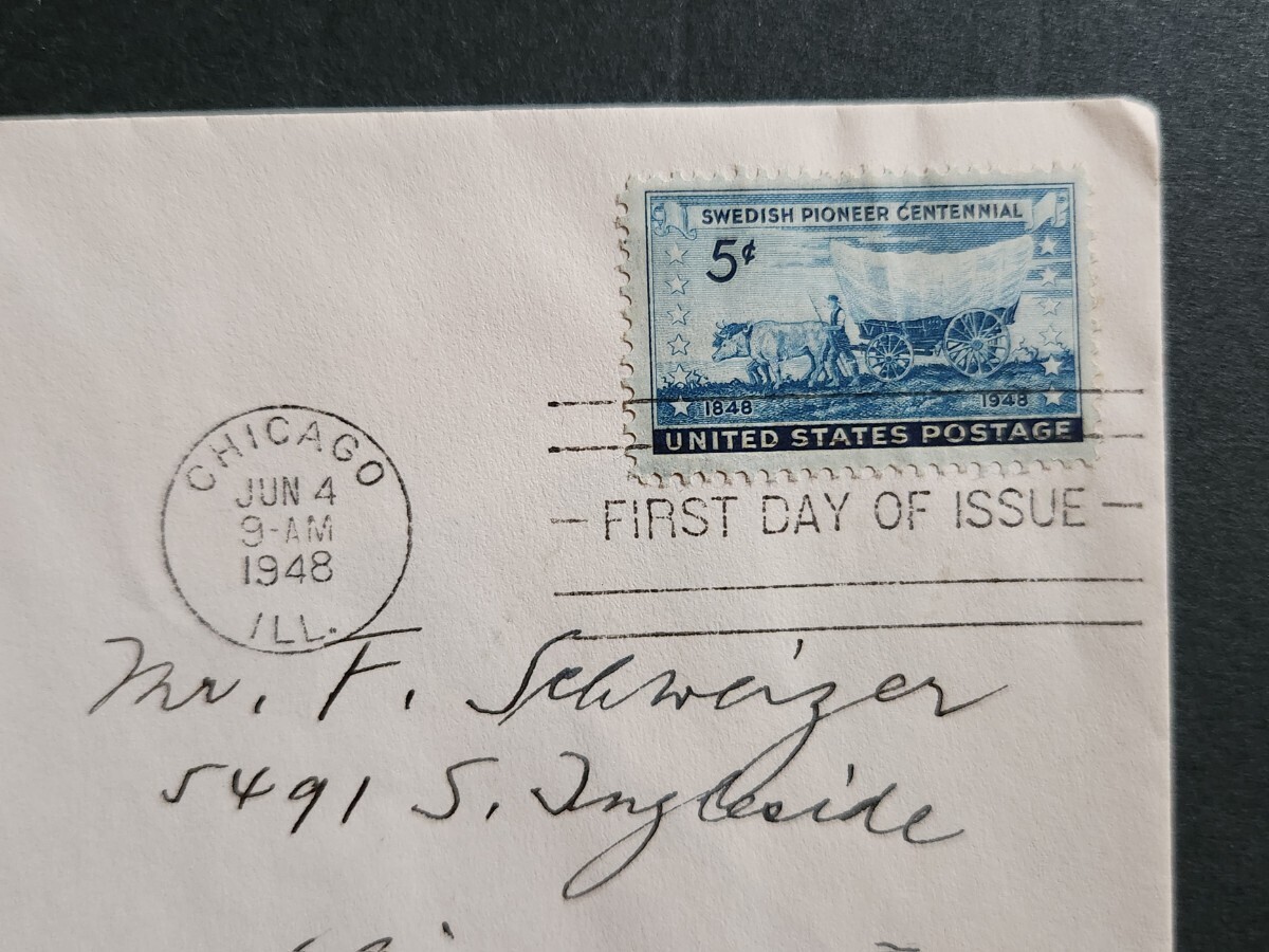 [FDC] America 1948 year [ Sweden ..100 year ] First Day Cover ②