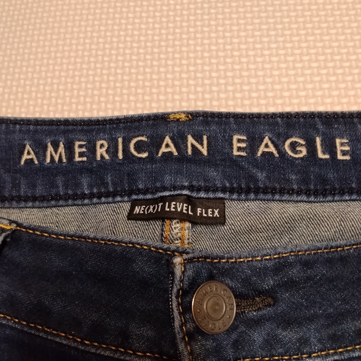 American Eagle スリムストレート NEXT LEVEL FLEX ジーンズ デニム ジーパン ストレッチ SLIM STRAIGHT アメリカンイーグル 濃紺 36 _画像6