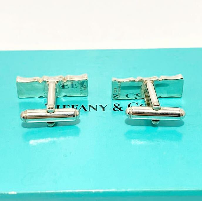 Tiffany &Co. bamboo cuffs button SV925 Tiffany silver bamboo men's cuffs 