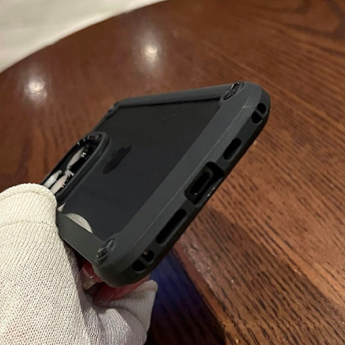 iPhone14ProMaxケース クリア ブラック 耐衝撃　高級感　ブラック