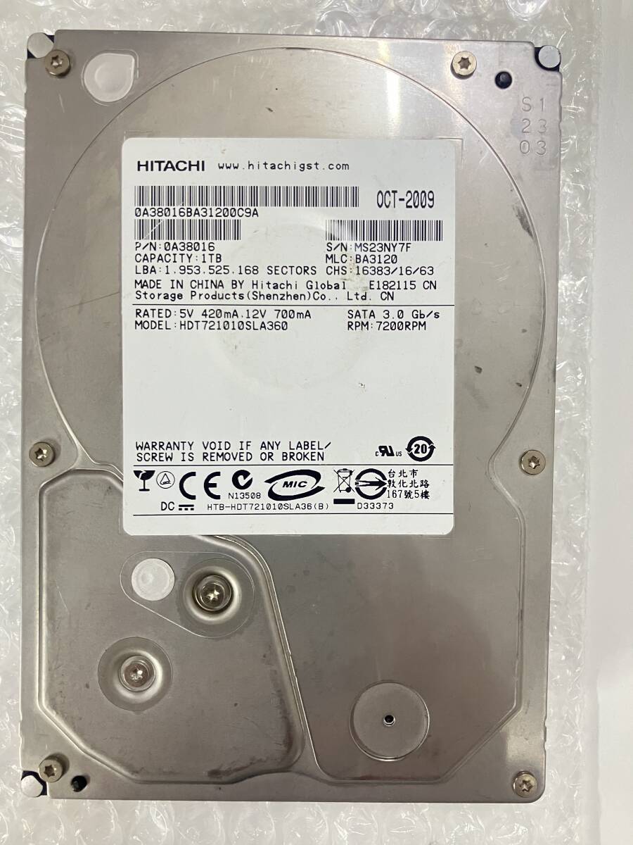 ★ HITACHI 1台 WD 3台 1.0TB SATA HDD 計4台セット ★_画像2