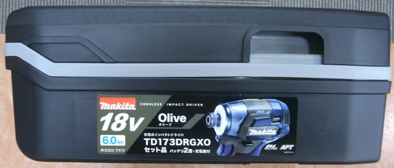 新品 makita マキタ 充電式インパクトドライバ TD173DRGXO オリーブ 18V/6.0Ah（バッテリBL1860B×2本・充電器DC18RF)_画像2