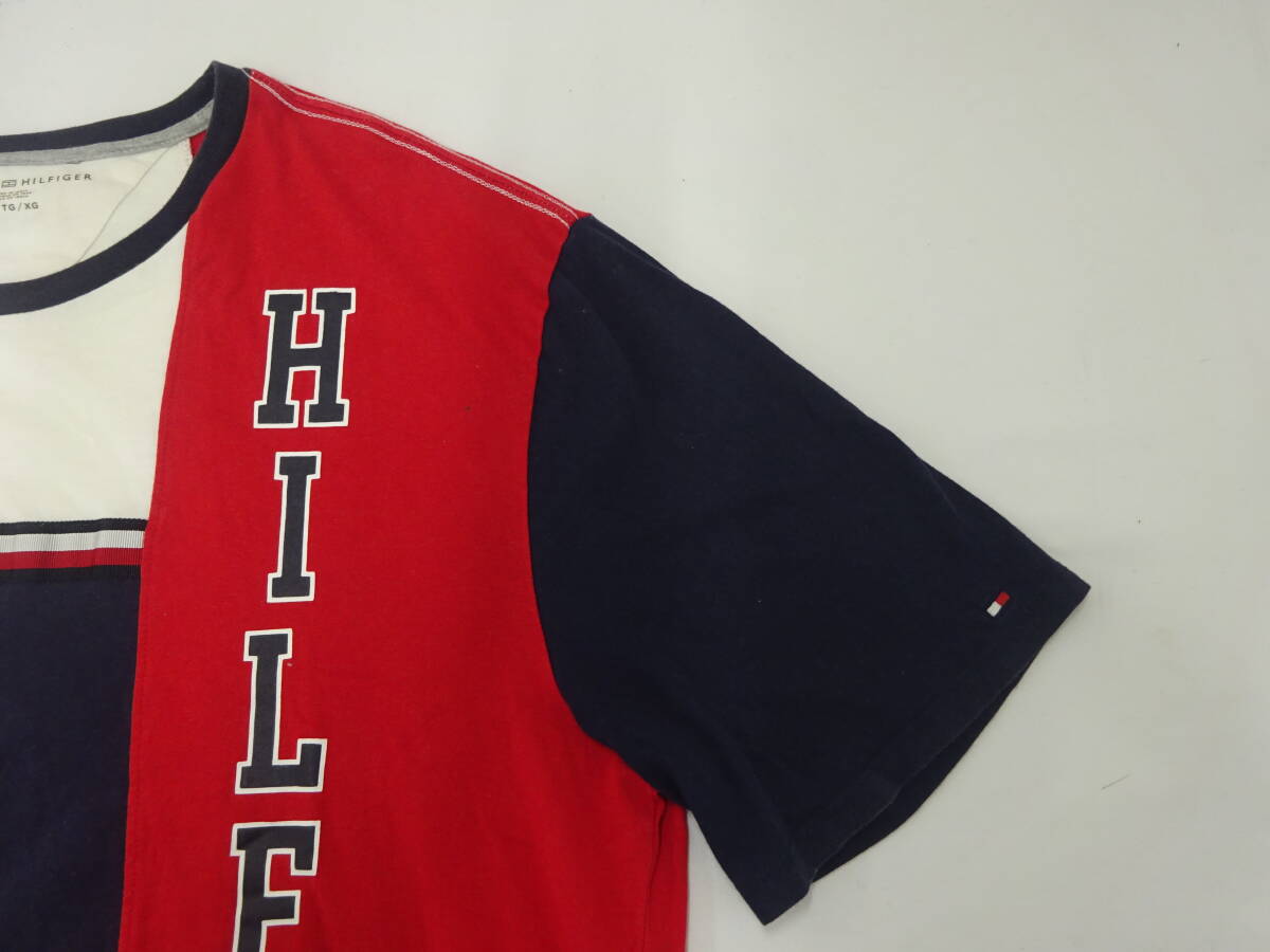 TOMMY HILFIGER トミーヒルフィガー 半袖Tシャツ Tシャツ ツイード ブランド名 ネイビー XLサイズ 夏 メンズ Y-749いの画像6