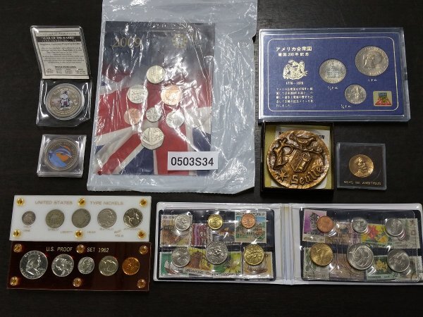 0503S34　世界のコイン　記念コイン　コインセット　おまとめ　アメリカ　シンガポール　など_画像1