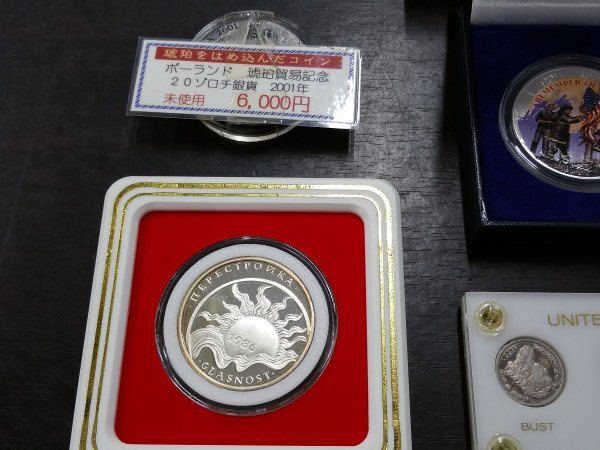 0503S26　世界のコイン　記念硬貨　コインセット　おまとめ　日本 第12回アジア競技大会　ポーランド 琥珀貿易記念　など_画像3