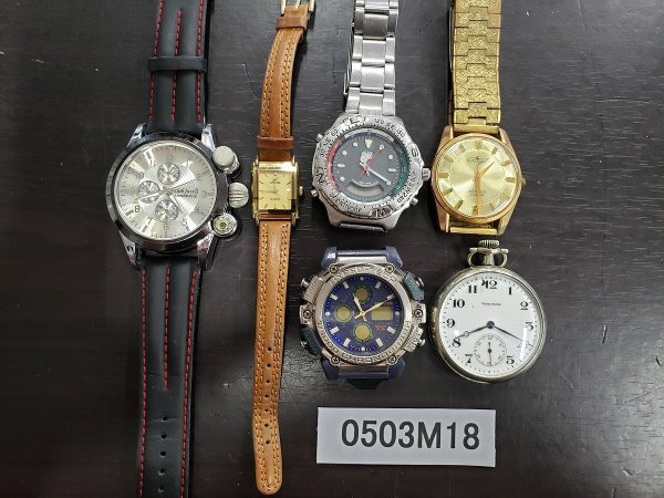 0503M18　時計　腕時計　懐中時計　ジャンク品　おまとめ　ELGIN　CITIZEN　WALTHAM　など_画像1