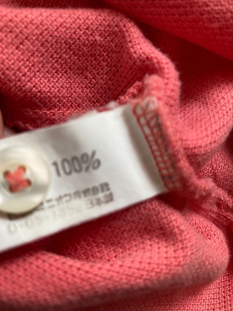 日本製 FRED PERRY フレッドペリー 半袖 ポロシャツ 刺繍 くすみピンク サイズM