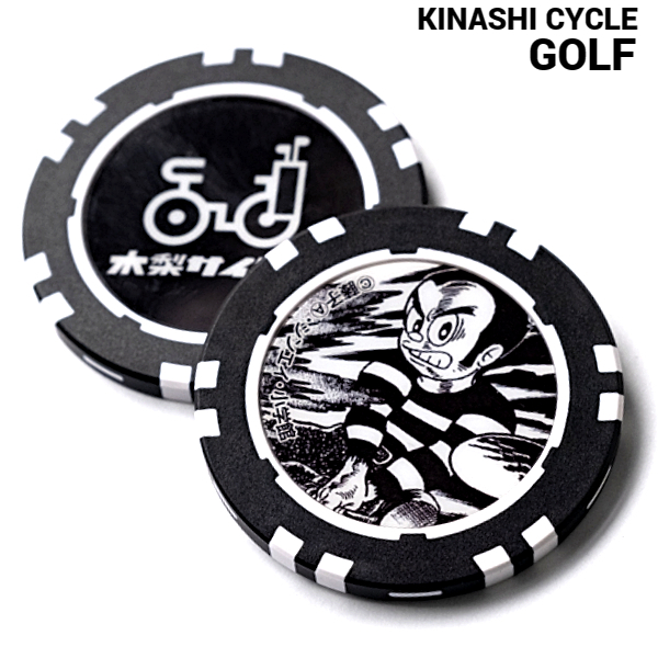 1個 新品【KINASHI CYCLE GOLF ゴルフマーカー(プロゴルファー猿) 木梨サイクル ゴルフ プロゴルファー猿 コラボレーション ゴルフマーカー_表裏