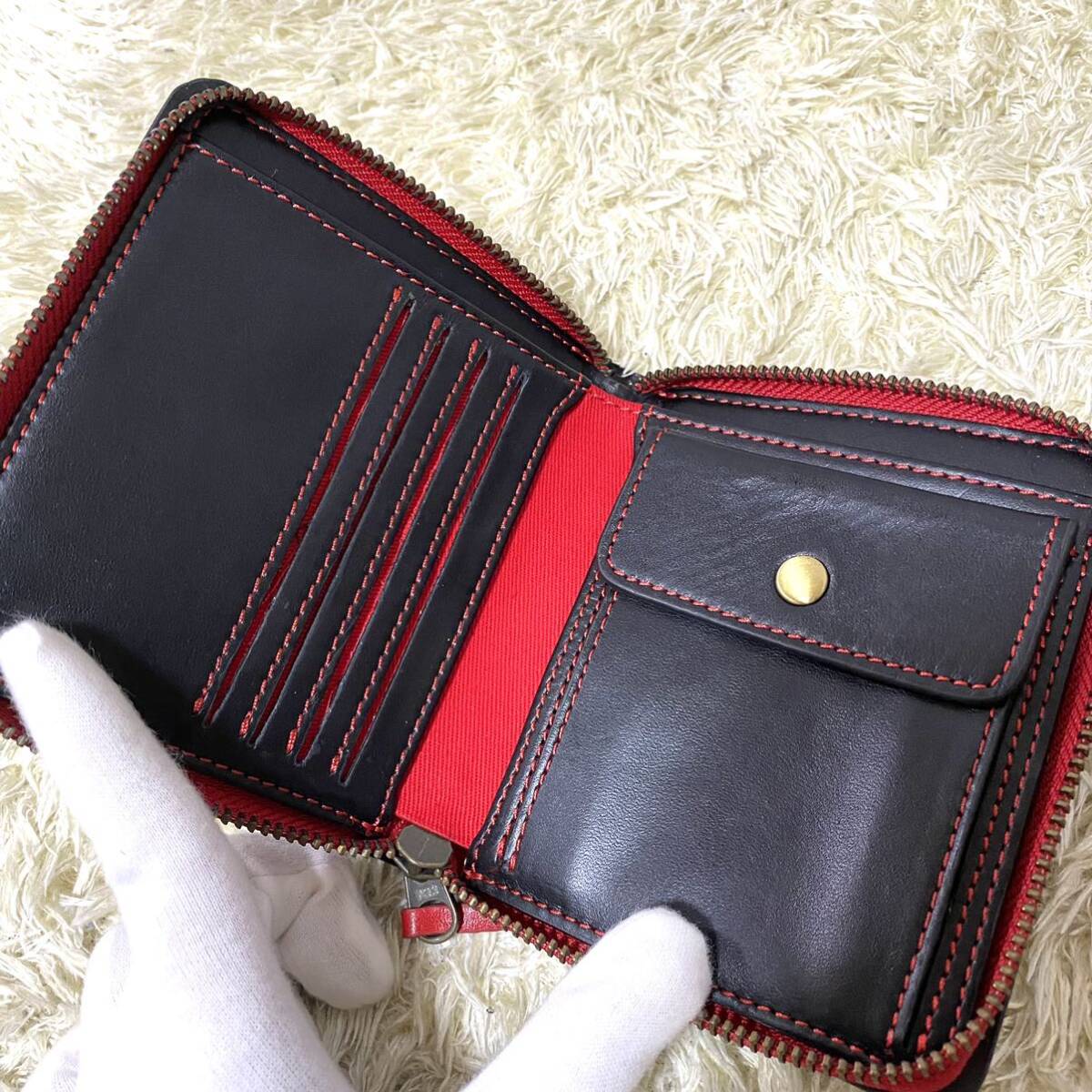 【希少】ジブリ 紅の豚 ポルコロッソ 二つ折り財布 サイフ 紅いサボイヤ メンズ レディース 送料無料