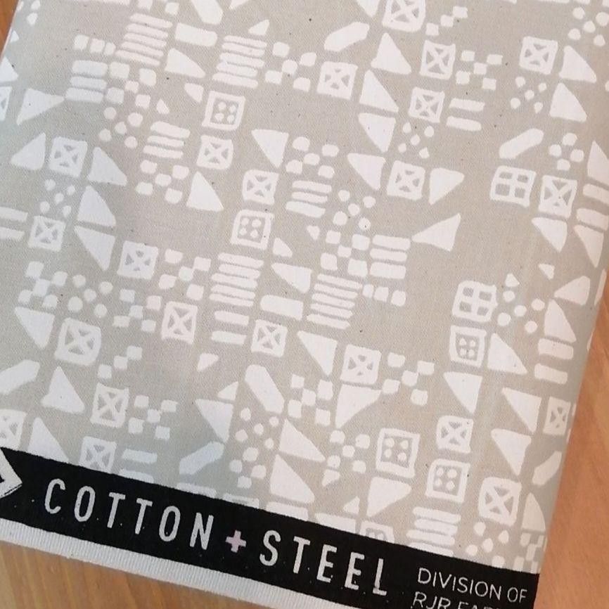 110x50cm cotton+steel / Tiny tiles in dove