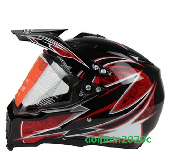 新品 バイク オフロードヘルメット フルフェイスヘルメット モトクロス S~XL サイズ選択可　 HLT-黒　サイズ：Ｍ_画像1