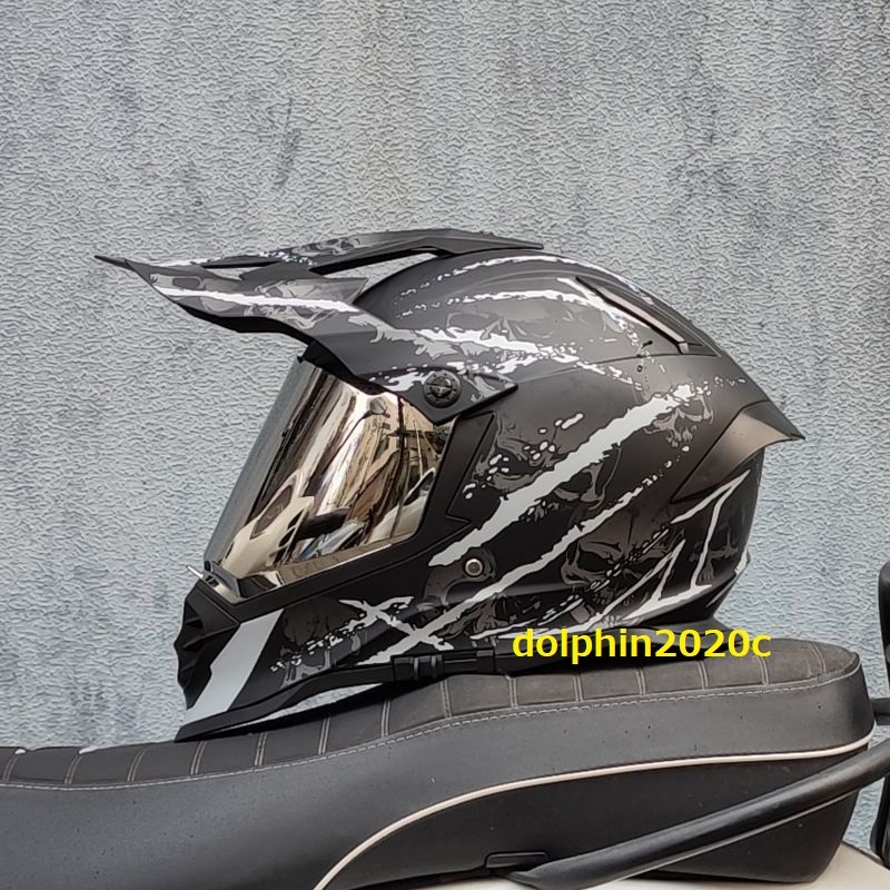 バイク 内蔵サングラス オフロードヘルメット フルフェイスヘルメット モトクロス S~XLサイズ選択可　グレー　サイズ：XL_画像1