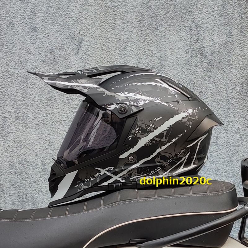 バイク 内蔵サングラス オフロードヘルメット フルフェイスヘルメット モトクロス S~XLサイズ選択可　グレー　サイズ：XL_画像2