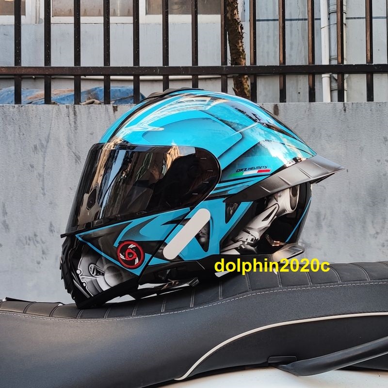 バイク ダブルレンズ フリップアップ フルフェイスヘルメット システムヘルメット　M~3XLサイズ選択可　ブルー　サイズ：M_画像4