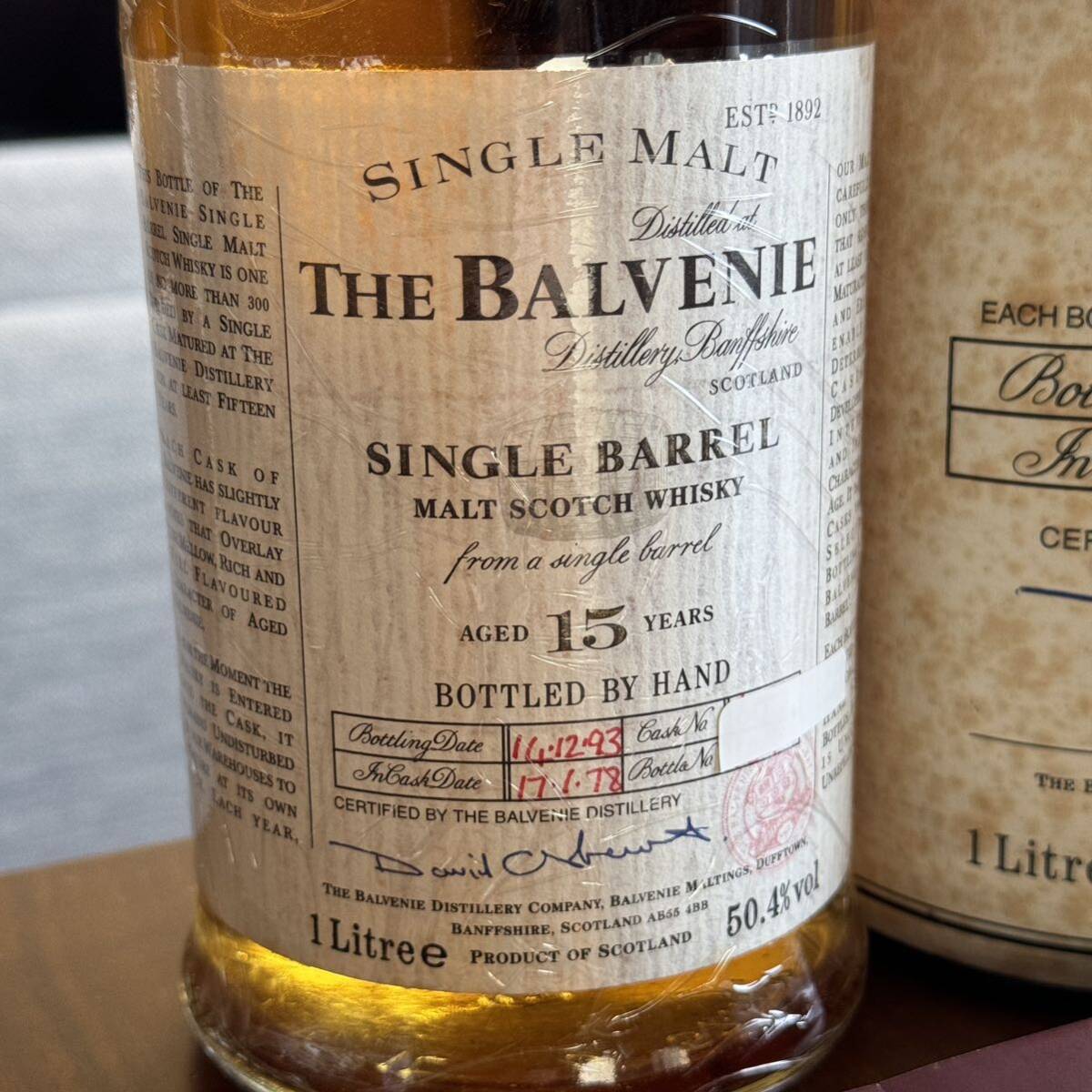 バルヴェニー 15年 1978-1993年 1000ml 古酒 シングルモルト ウイスキー オールド 箱付 THE BALVENIE 50.4%_画像3