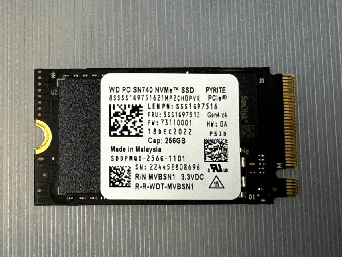 ■ 売切！ 使用21時間！ WD SN740 256GB M.2 2230 NVMe PCIe Gen4.0x4 SDDPMQD-256G-1101 中古_画像1