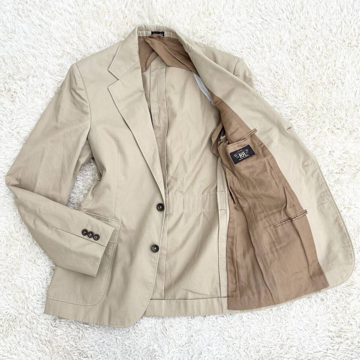 RRL RR L tailored jacket unlined in the back step return . cotton beige S Italy made 
