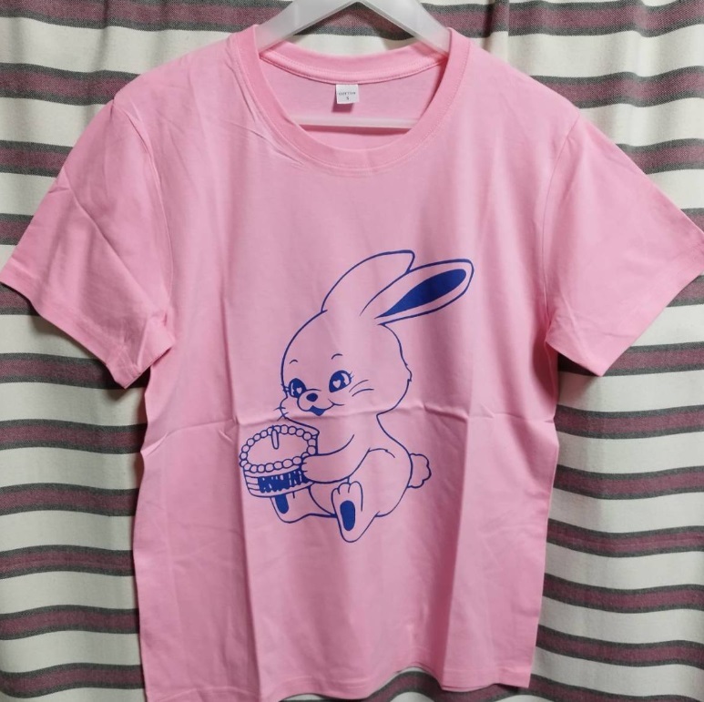 特別セール【新品/送料無料】NewJeans/ニュージーンズ 両面プリントTシャツ ピンク色【 Mサイズ 】直輸入品 K-POP トッキ TOKKI FLUFFYの画像2