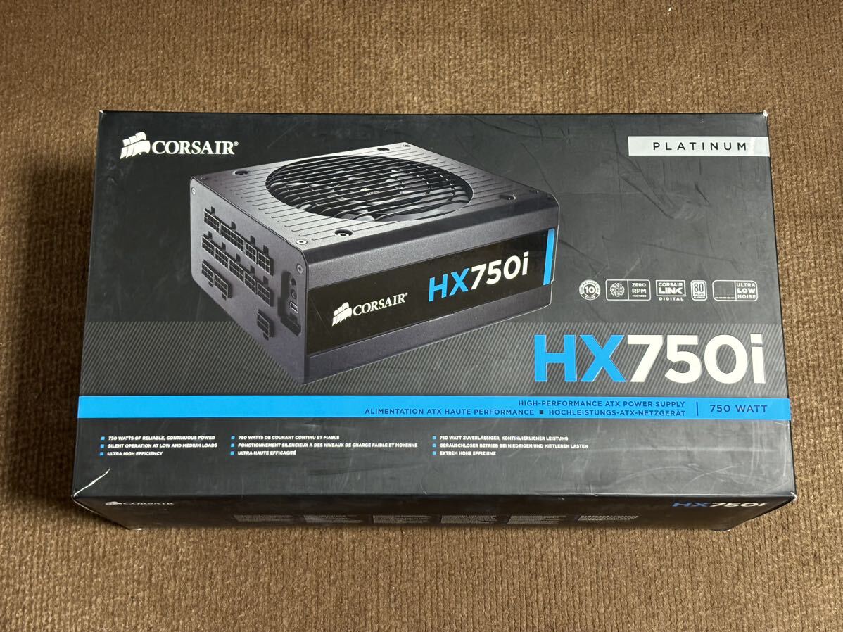 【動作確認済】CORSAIR HX750i 80+ Platinum ATX電源 750Wフルモジュラーケーブル付属 650 700 850 800 PC 電源 ハイエンド_画像1