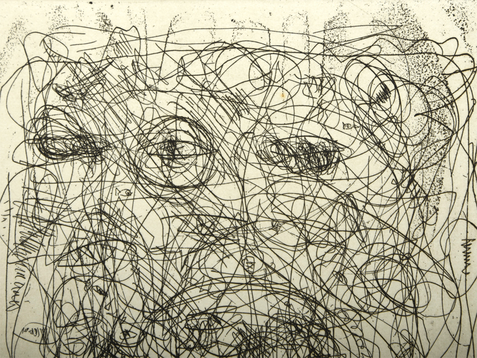 真作 OKI HiTOSHi 抽象画 銅板画 1994年 鉛筆サインあり 真作 OKI HiTOSHi 抽象画 銅板画 1994年 鉛筆サインあり