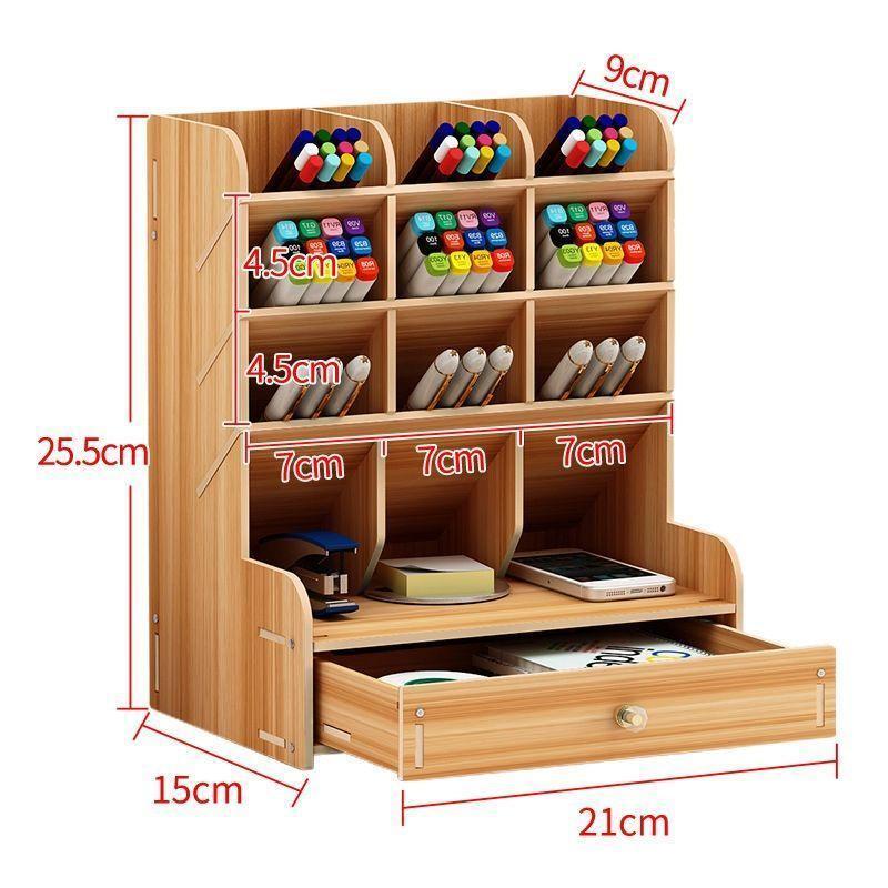  wooden desk penholder drawer attaching adjustment rack storage DIY construction type desk Work 