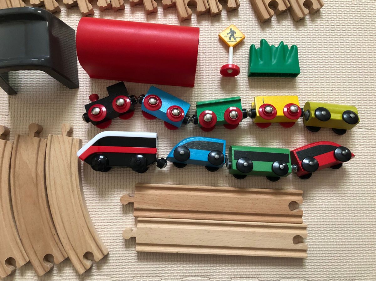 電車 木のおもちゃ まとめ売り IKEA LILLABO リラブー マキシム 踏切 レールセット 汽車 BRIO 木製レール 