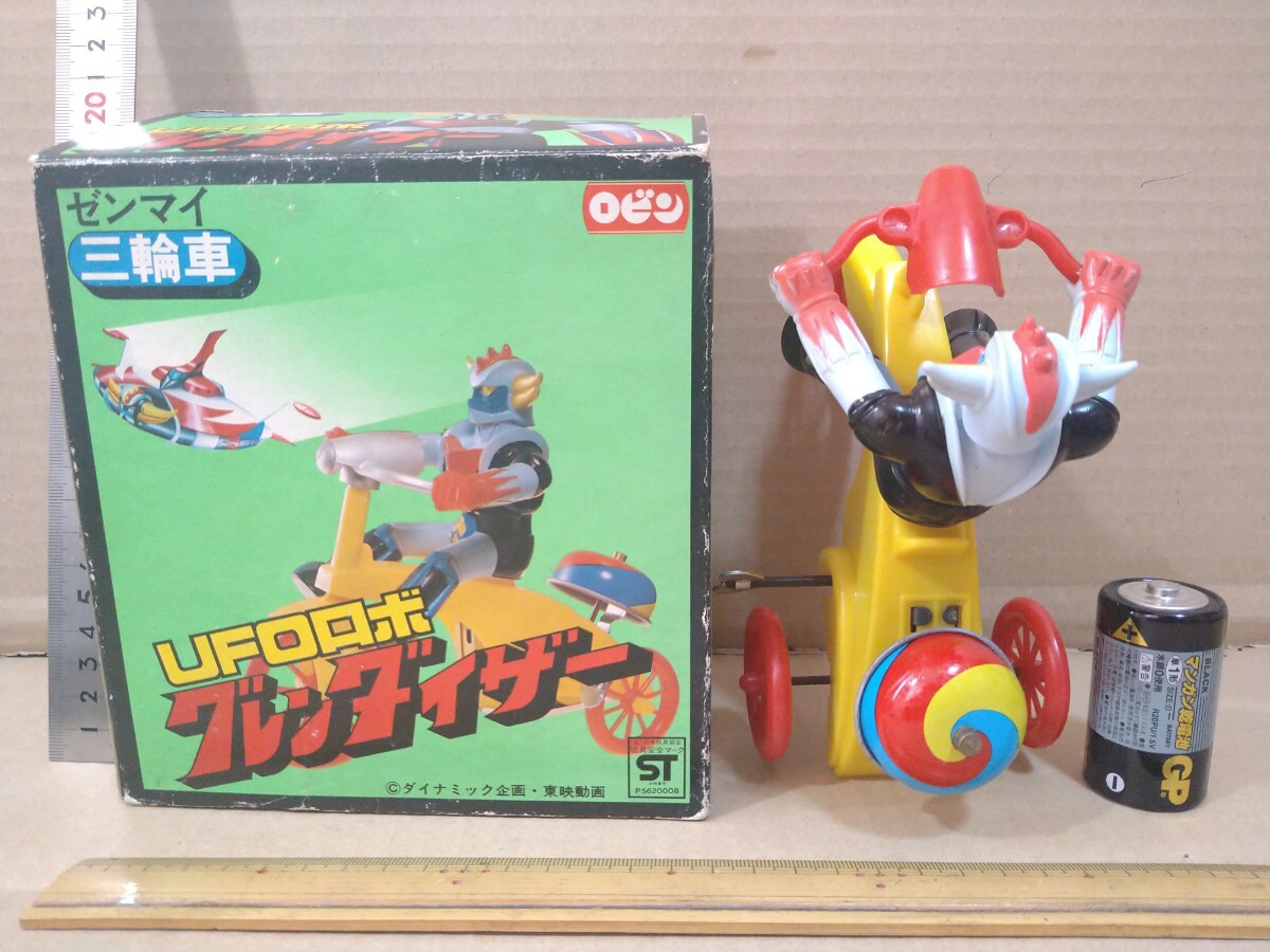 70 period broadcast that time thing * Grendizer tricycle Robin made in box new goods, sofvi, tin plate & plastic body height 16 length 17cmzen my possible to run bruma.k