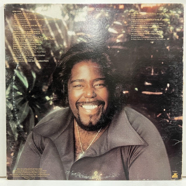 ★即決 SOUL Barry White / Barry White Sings For Someone You Love T-543 d3109 米オリジナル Playing Your Game.Baby収録_画像2